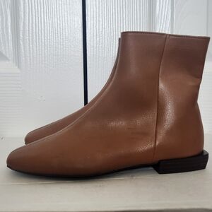 Paolo Size 4.5 Brown Side Zipper Ankle Boots